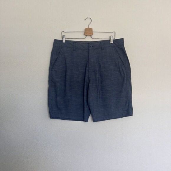 O'Neill Mens Heathered Blue Chino Shorts Casual Flat Front With Pockets Size 36 - Picture 1 of 10